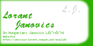 lorant janovics business card